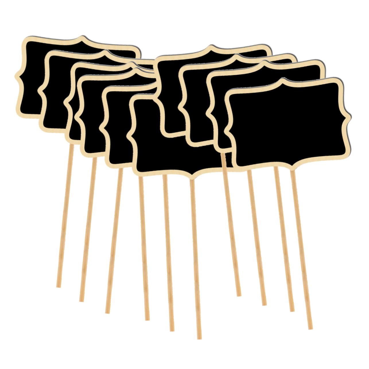 Didiseaon Mini Chalkboard Toppers Flower and Plants Tags 20Pcs Wooden Blackboard Garden Markers Reusable Chalkboard Signs for Outdoor Indoor Use Garden Flower Labels Wedding Party Decoration