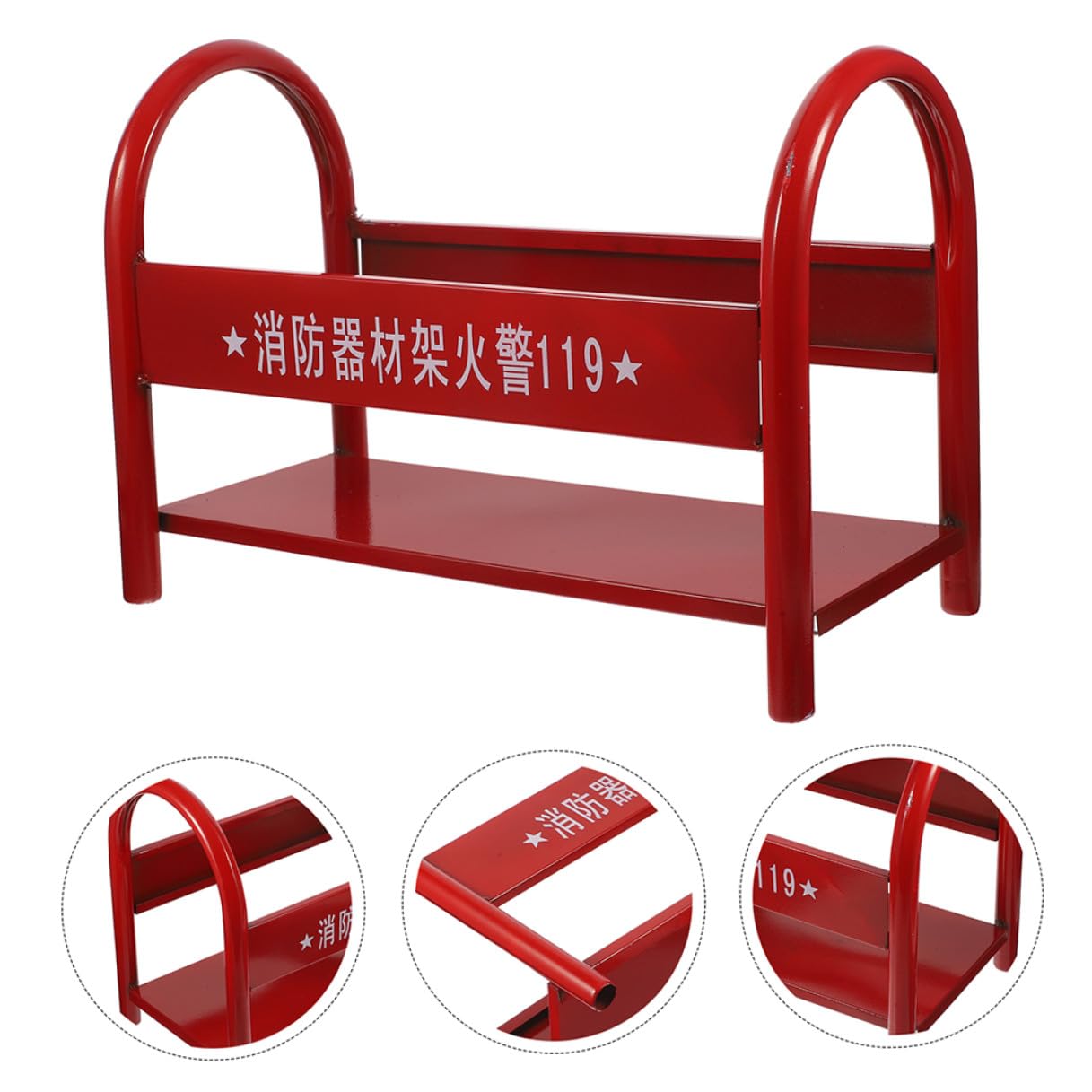 Anneome Soporte para Extintores de Polvo 2-4 Kg Base Metálica Reforzada Roja para Suelo Organizador y Soporte Doble para Extintores Adecuado para Almacenamiento Seguro y Uso