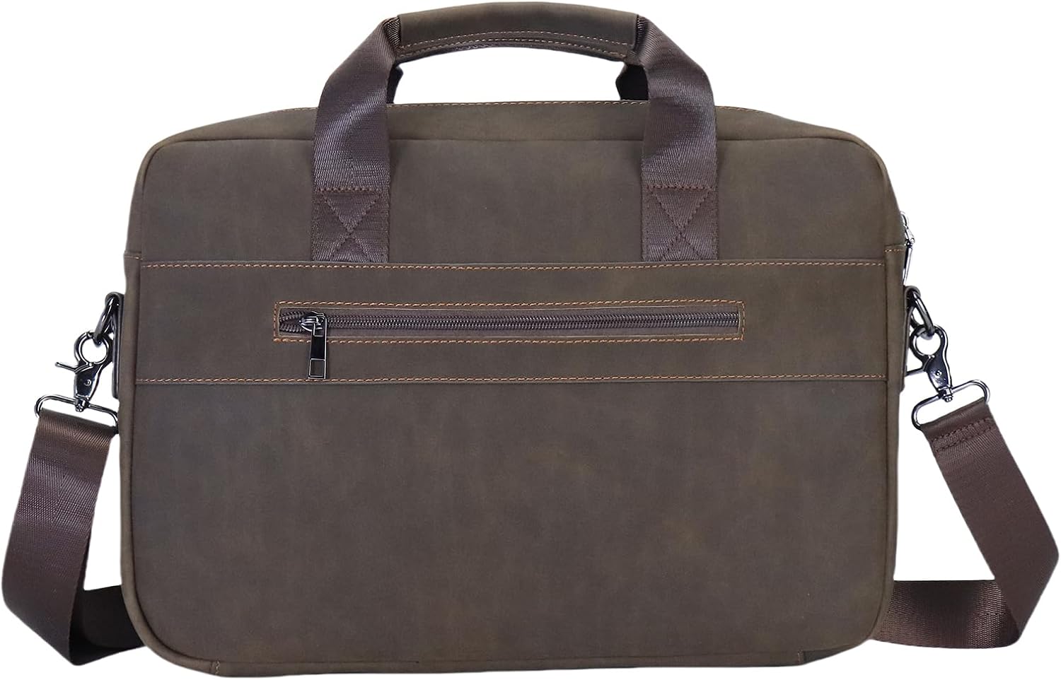 14" Roomy/15.6" Compact Laptop Messenger Bag for Men, Vintage Faux Leather Briefcase - Crossbody Business Travel Satchel - Image 5