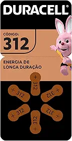 Duracell Pilha Auditiva Nº 312 Com 6 Unidades – Alta Performance para Aparelhos Auditivos