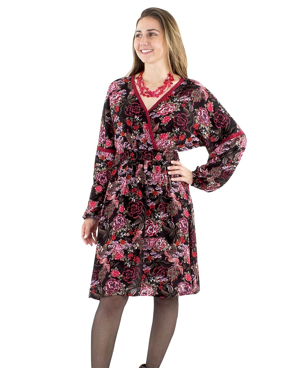 Coline - Robe Courte imprimé Floral col Cache Coeur