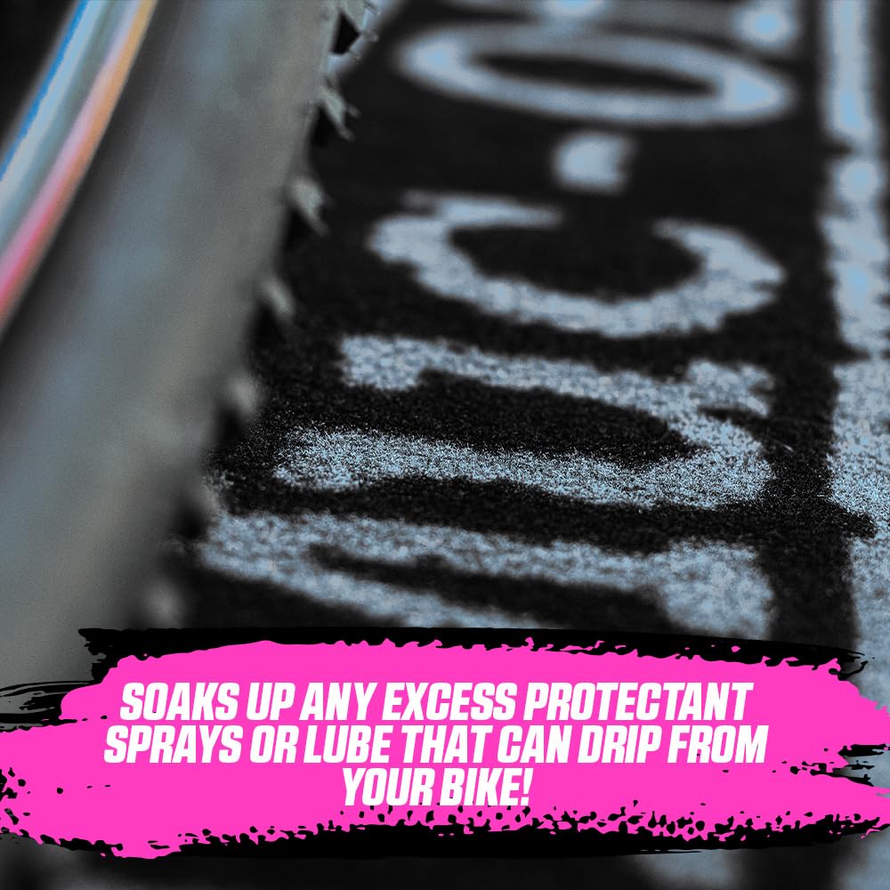 Muc-Off Absorbent Bike Mat - Heavy Duty Mechanics Mat, Workshop Mat, Bike Mat Floor Protector for Bike Cleaning - Non-Slip Bike Mat for Maintenance