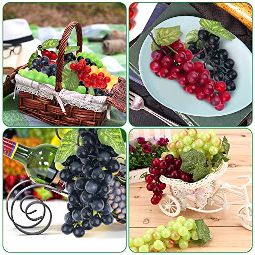 Bigotters 10 Pack Artificial Grapes, Fake Grapes Frosted Grape Clusters Decorative Fruit Grapes Bunches For Grape Vines Party Garland Decorations #TOP6