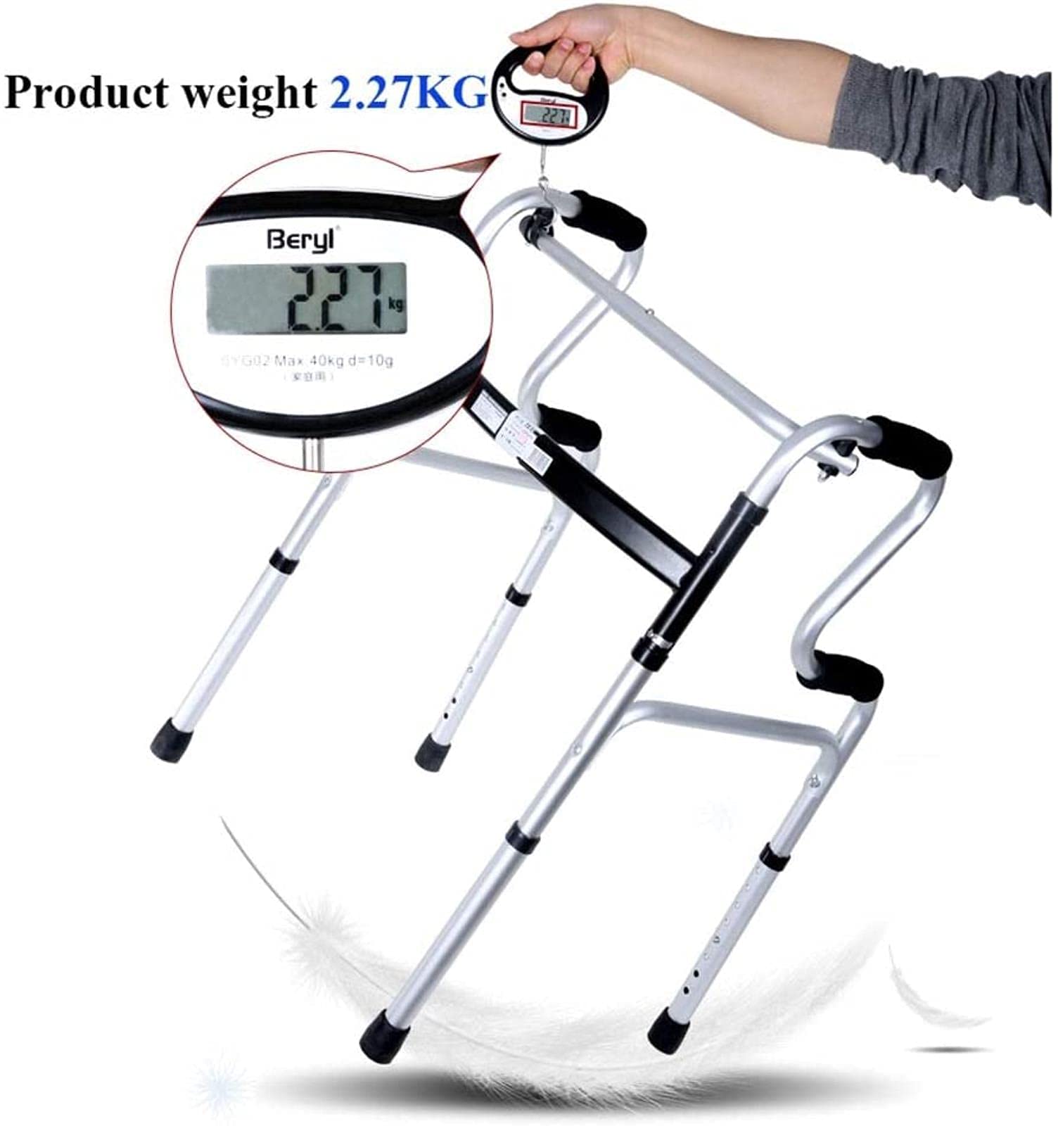 Chodzik Rollator Chodzik Standardowy chodzik Rollator Pomocniczy chodzik Osoby w podeszłym wieku, niepełnosprawni chodzik ze stopu aluminium Maksymalne obciążenie 400 funtów Tęsknota za Comfortable