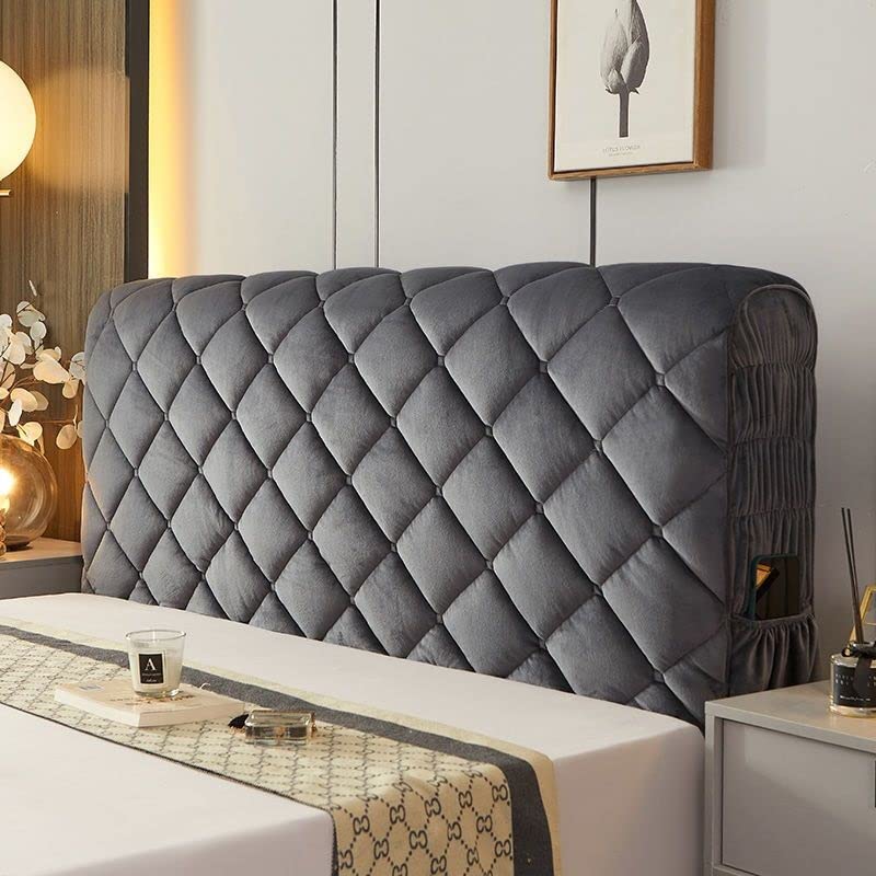 Headboard Covers Slipcover, Stretch Bed Headboard Covers, Small Square Jacquard Dustproof Protector Cover for Upholstered Headboard (Milk White, Queen Headboard Length ( Color : #28 , Size : 140cm/55i