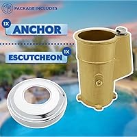 Vista 8 de Poolzilla Anclaje de barandilla de mano con escudo añadido, 1 paquete, anclaje de escalera y kit de moldura de escudo