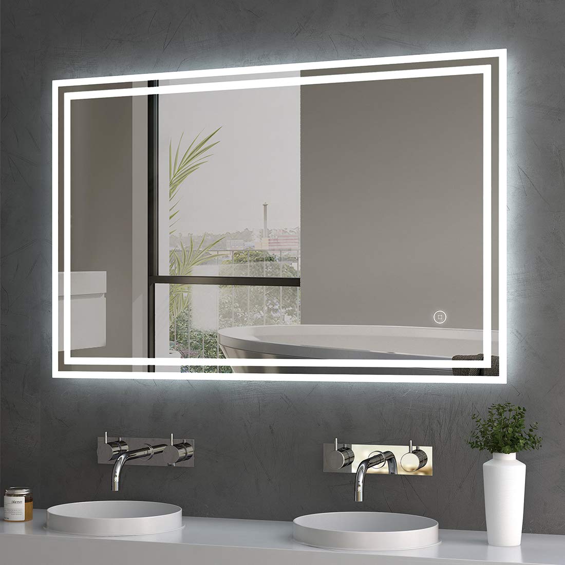 Buy EMKE LED Illuminated Bathroom Mirrors Wall ed With Touch Switch