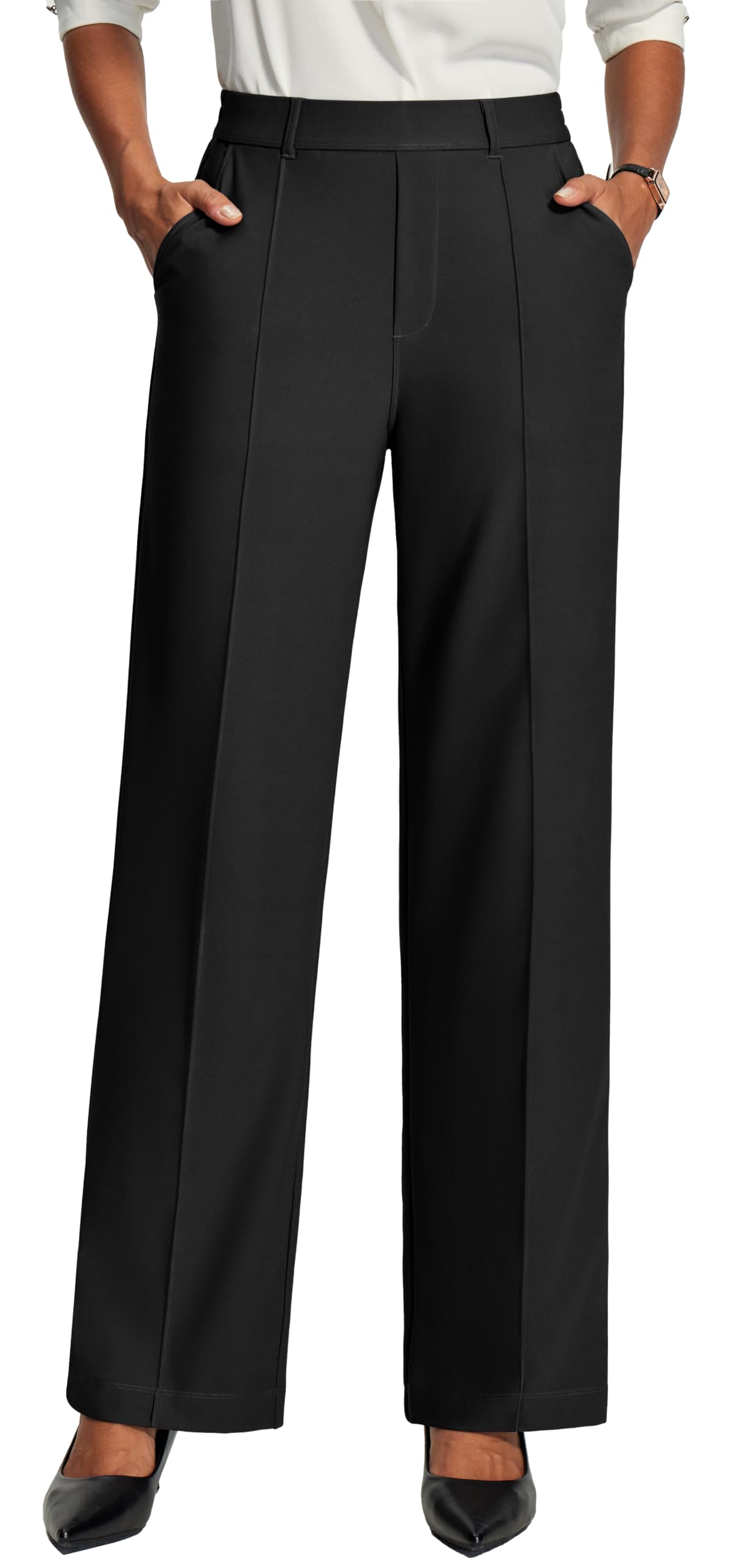 IUGA Womens Dress Pants Stretchy Work Pants Business Casual Wide Leg Slacks Trousers Office Outfits