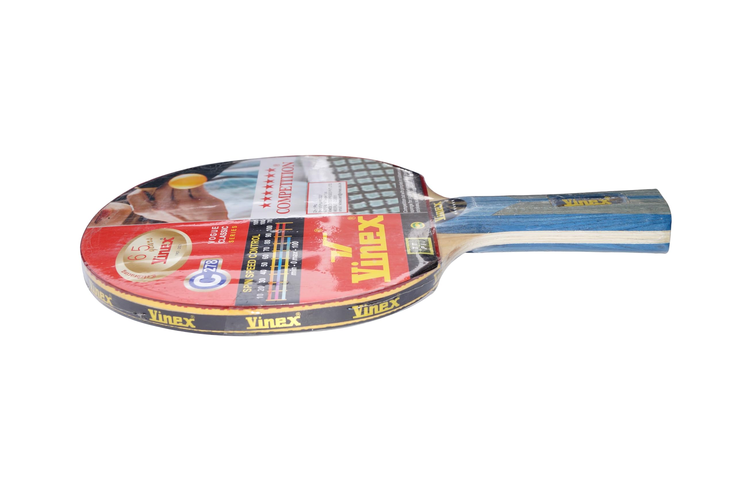 Vinex 7 Star Competition Table Tennis Racquets, TT Bat with 6 mm