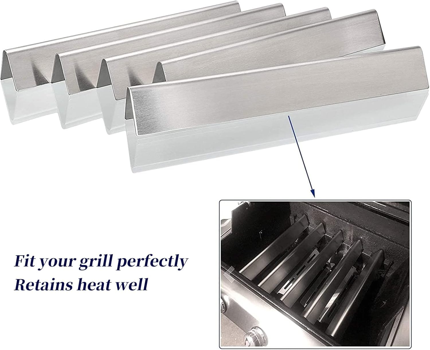 Barrette Aromatiche Per Barbecue Weber Genesis 300 | Acciaio Inossidabile | Set Di 5 | Sostituzione 7620