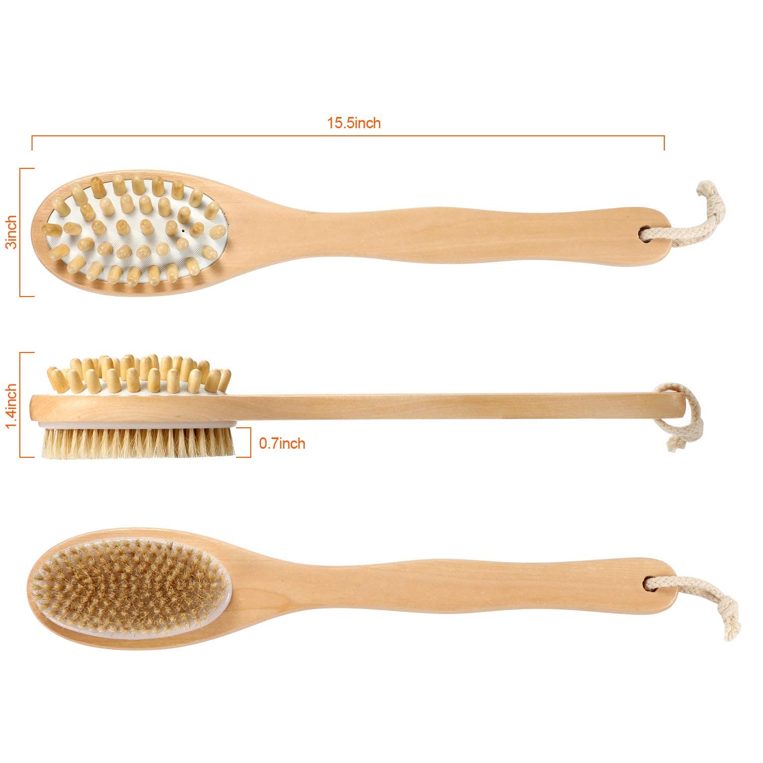 ALTRUIST Wooden Double-sided Bath Brush With Massager and Long Handle With combo Wooden Bath Brush Oval With massager (Pack of 1) ALTRUIST Wooden Double-sided Bath Brush With Massager and Long Handle With combo Wooden Bath Brush Oval With massager (Pack of 1)
