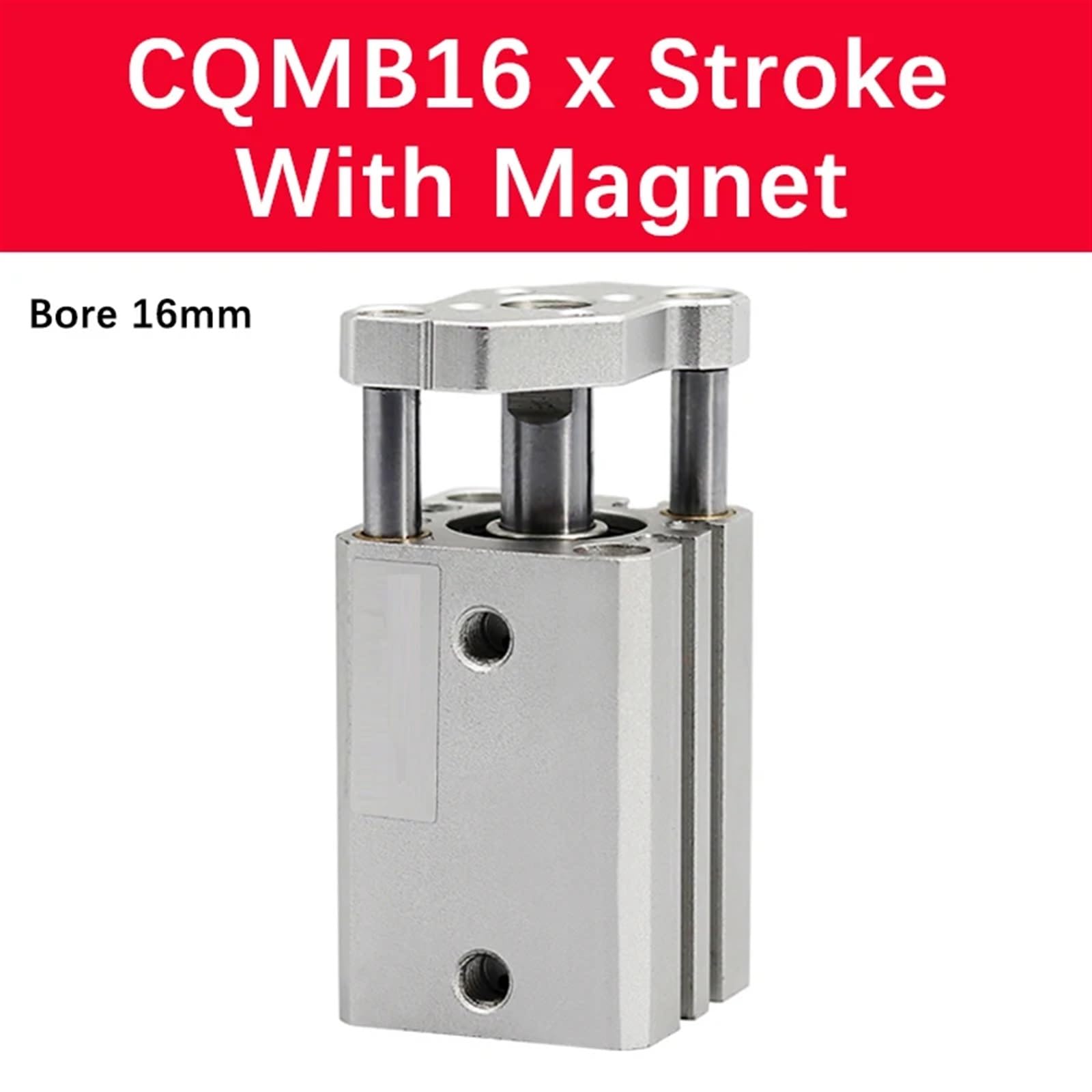 Cilindro neumático compacto de aire con varilla guía CQMB12 CQMB16 CQMB12-5 CQMB12-10 CQMB16-15 16-25 16-20 16-30 1 pieza(CQMB16 With magnet,20mm stroke)