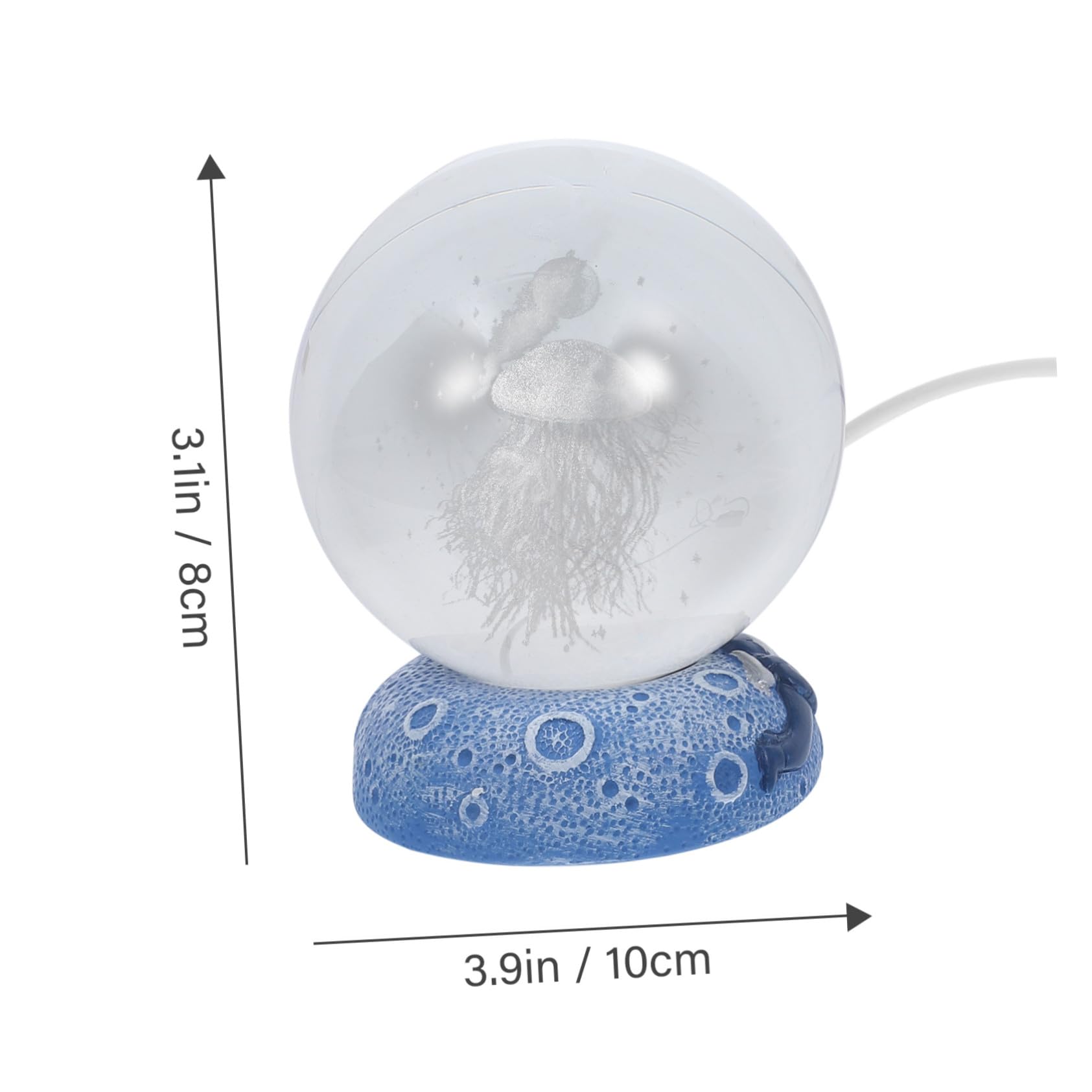 Lampada Notturna Sfera di Cristallo USB Incisione 3d | Resina e Cristallo, Luce a Colori Variabili, Base Stabile Portatile per Camera da Letto e Negozi