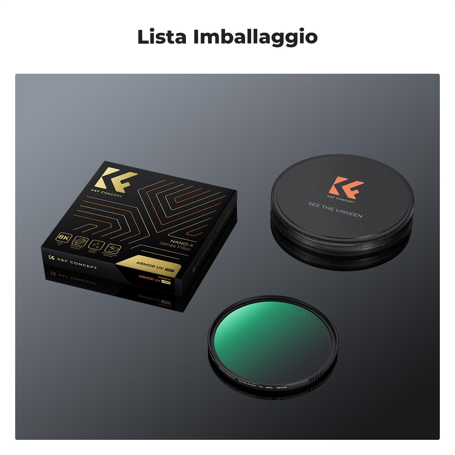 K&F CONCEPT Nano-Xcel 95MM Filtro UV Armor,Filtro di Protezione UV Antideflagrantein Vetro Ottico con 28 Strati Rivestimento Nano per Fotografia 4K/8K