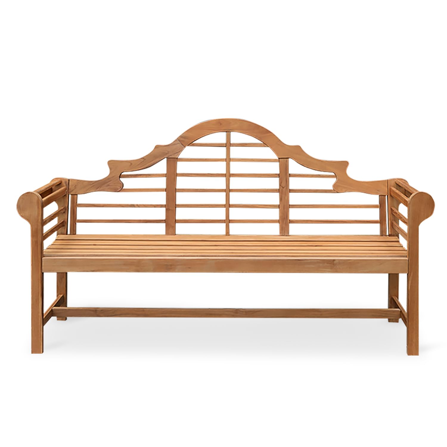 Indonesian Lutyens Wooden Outdoor Garden Bench, 5-Foot, Natural Teak