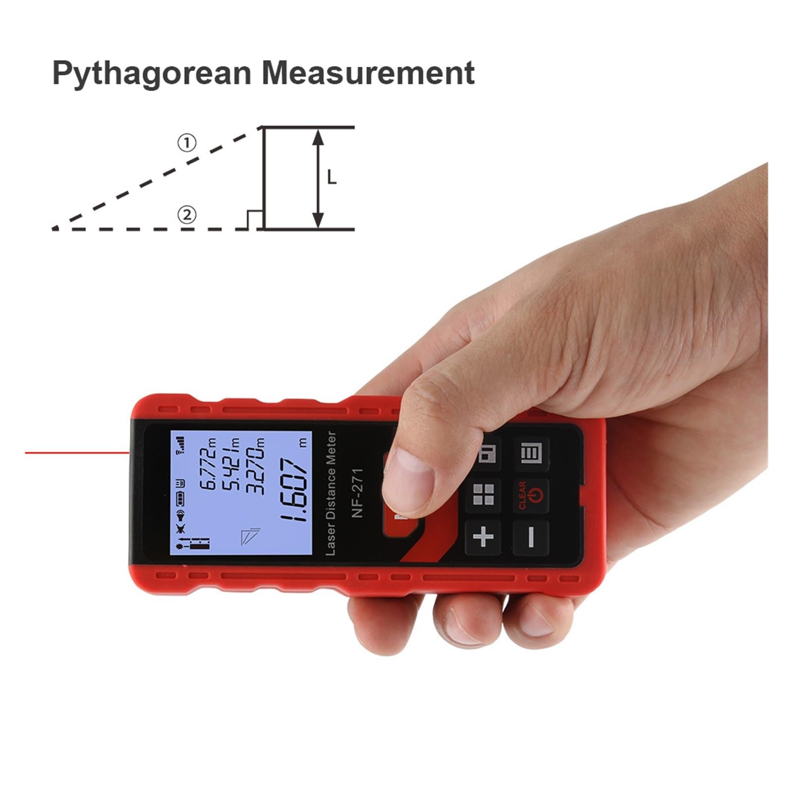Medidor de Distancia láser 40M 80M telémetro Cinta telémetro Dispositivo de Medida Regla Digital Herramienta de Prueba Alta precisión(80m)