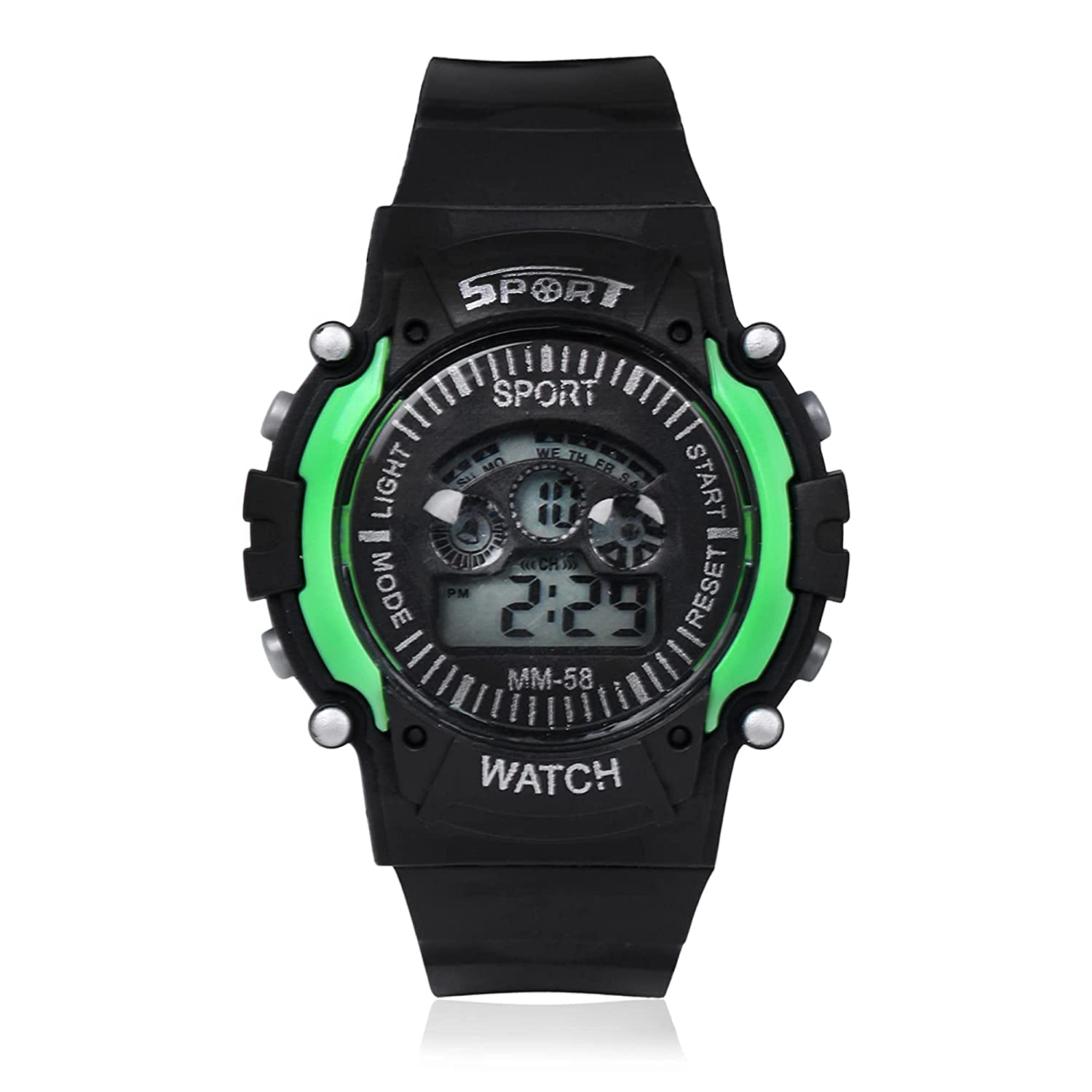 Digital Sports Watch with 7 Lights, Alarm, Stop Watch, 12/24 Hrs Format, Day & Date for Boys/Girls (Green) (B09H4T39MM) Amazon Price History, Amazon Price Tracker