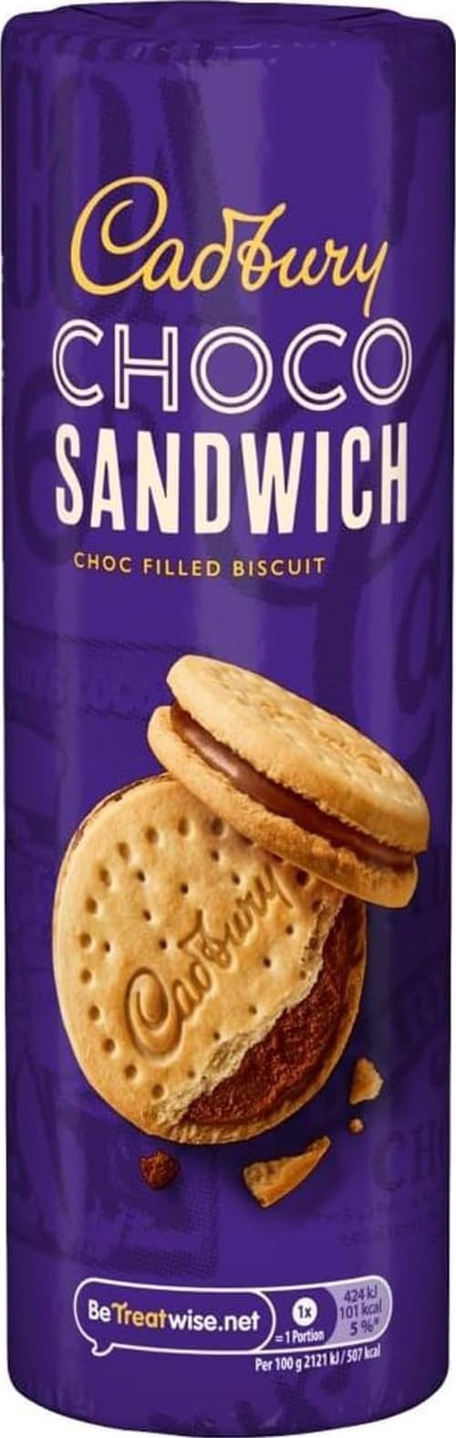 Cadbury Choco Sandwich Biscuit, Chocolate Filled, 260 g (Pack of 1) | Creamy & Crunchy Texture, Snack for Chocolate Cravings, Gourmet Treat