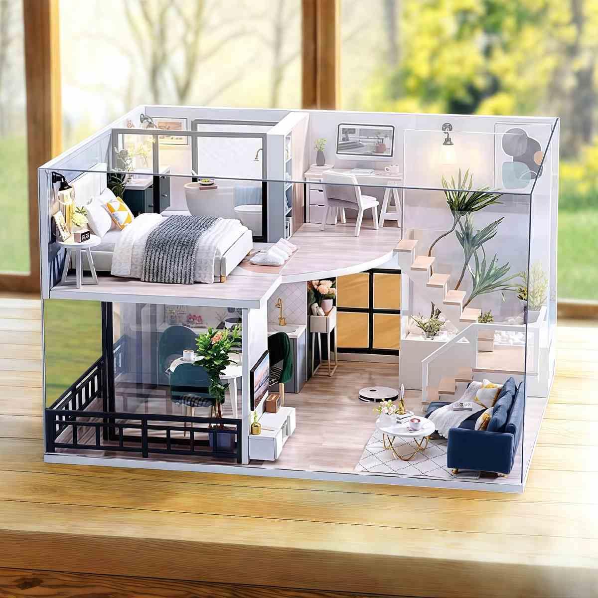 ミニチュアキルトキットセット Amazon.co.jp: SpiIay DIY木製ドールハウス ドールハウス キット