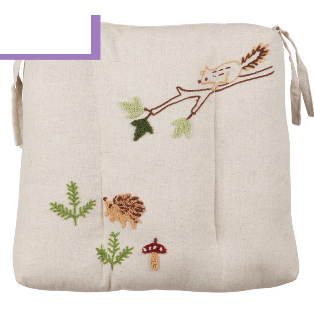 Coussin brodé d'ameublement en tissu de table épais rural 45x38cm