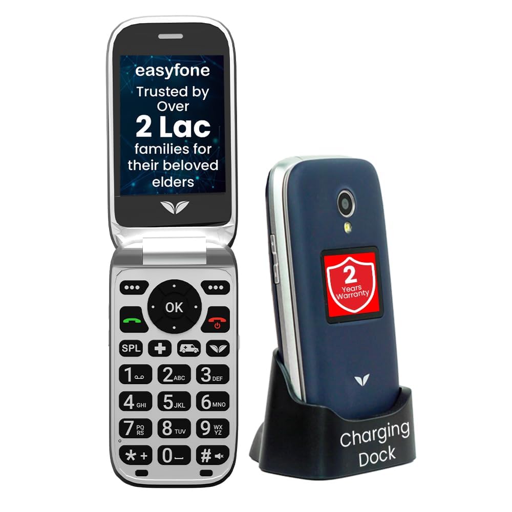 easyfone Royale 4G -2.8 Flip Phone with 20+Senior Citizen Friendly Features | Loud Sound,Photo Speed dial,SOS Button, App for Remote Configuration & Quick Ambulance Coordination | 2 Years Warranty-picture-10