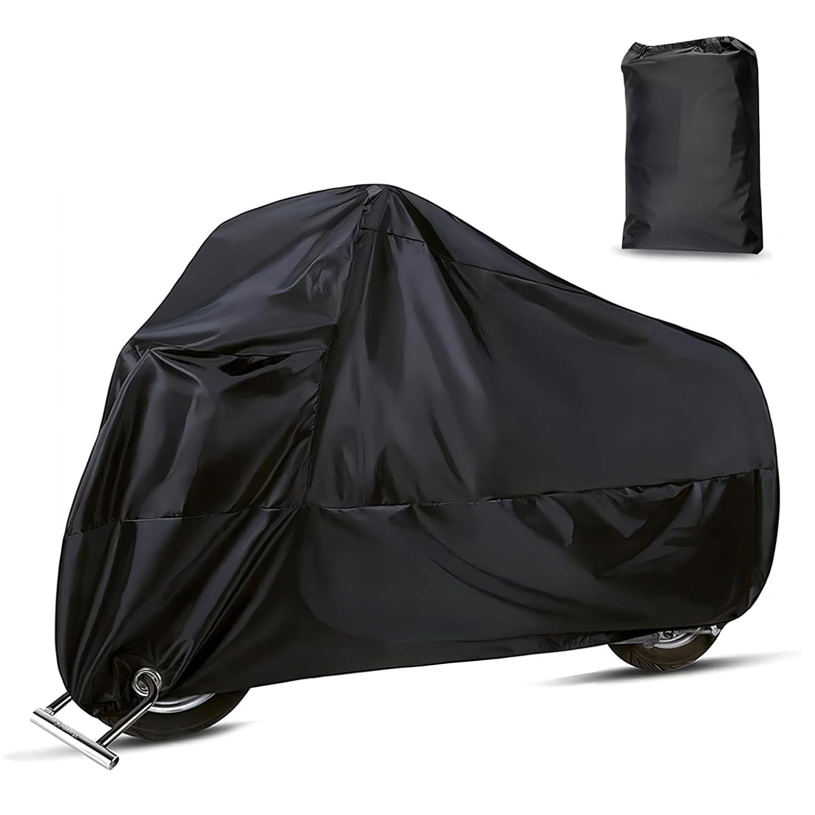 Funda para motocicleta, cubierta impermeable para motocicleta, cubierta protectora de cobertura completa con agujero de bloqueo antirrobo, universal para motocicletas (negro)