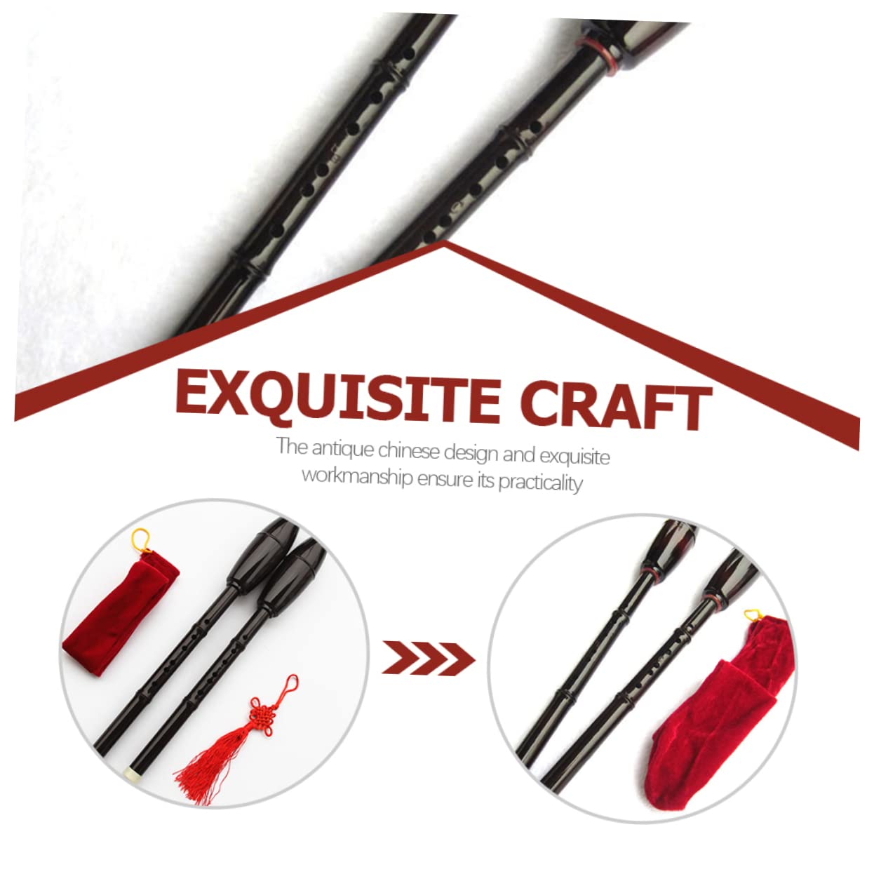 ERINGOGO 3 Sets Bamboo Flute Portable Flute For Kids Two Section Flute Introductory Flute Developmental Wood Flute Instruments for Adults Stud並行輸入 : ERINGOGO 3 Sets Resin Bawu Flute Traditional Chinese