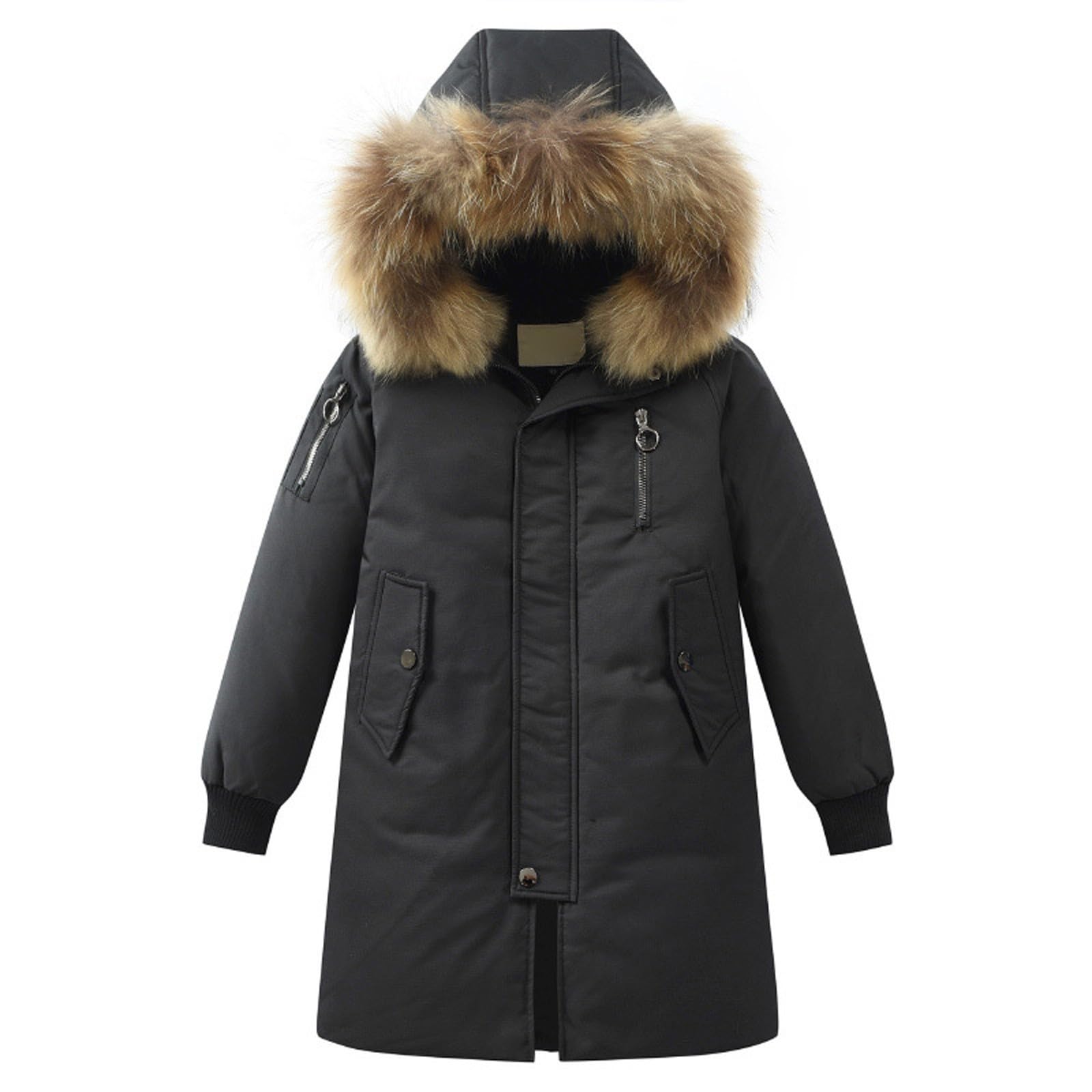 Piumino invernale per bambini grandi bambini unisex con cappuccio piumini a tinta unita capispalla inverno spesso caldo con cappuccio antivento cappotto con cappuccio ragazzi felpe con cappuccio