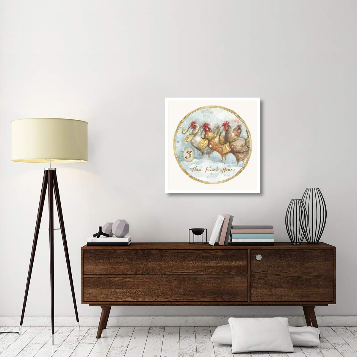 12 jours de Noël III rond - Art papier - 81,3 x 81,3 cm
