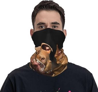 Winter Neck Gaiter Windproof Ski Mask Breathable Face Cover Pitbull Dogs Neck Warmer Scarf Half-Face Mask For Cold Weather Outdoor