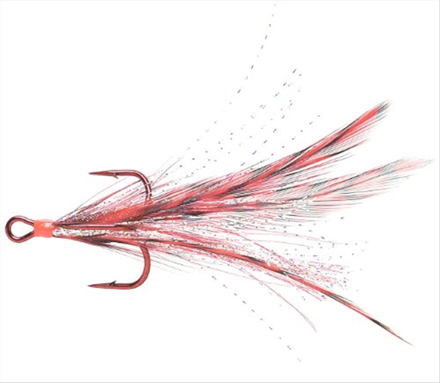 Mustad Ultra Point Dressed Triple Grip Treble Hook, Hook/White and Chartreuse Feathers