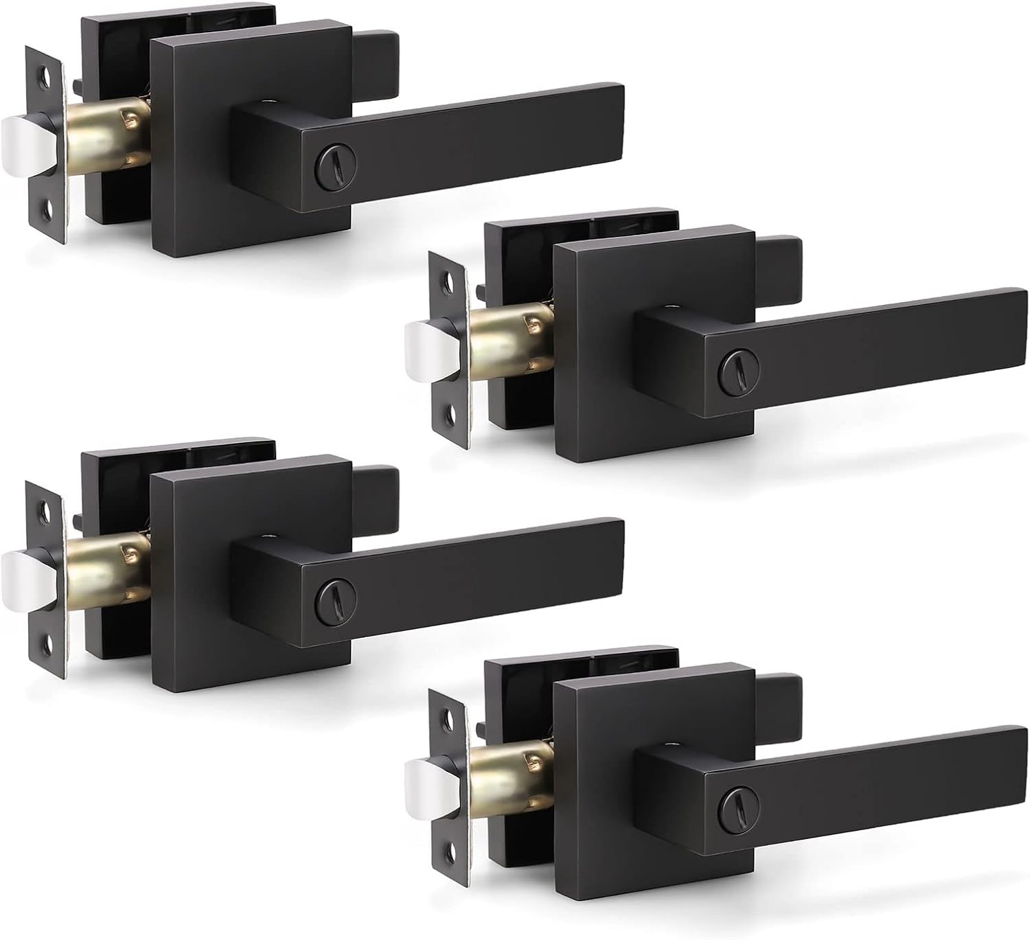 Buy KNOBWELL 4 Pack Contemporary Privacy Lever Door Handle, Lever Door