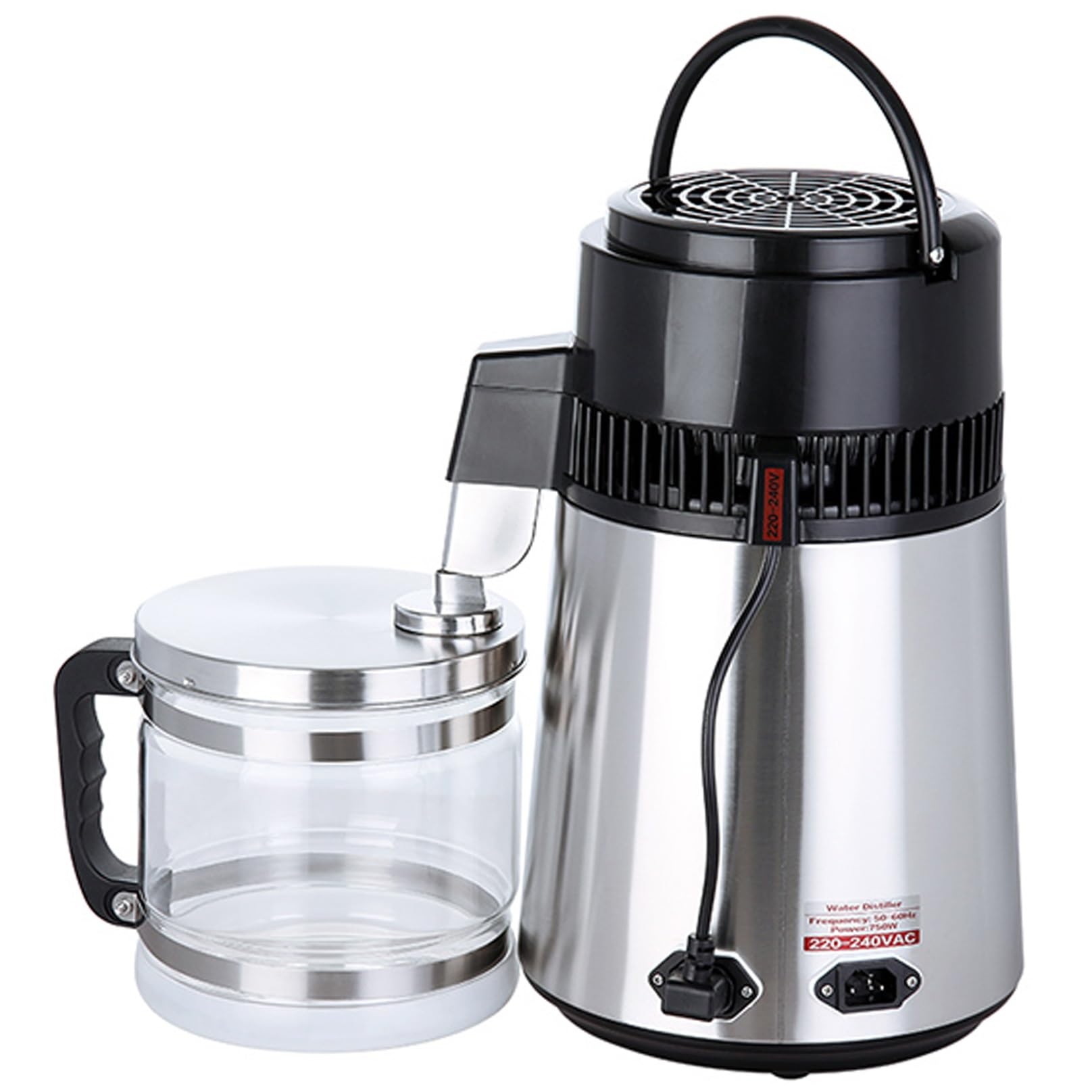 Destilador De Agua con Recipiente De Vidrio Máquina For Fabricar Agua Destilada De 4 litros con Control De Temperatura Purificador De Agua Eléctrico For Destilación De Agua En El Hogar