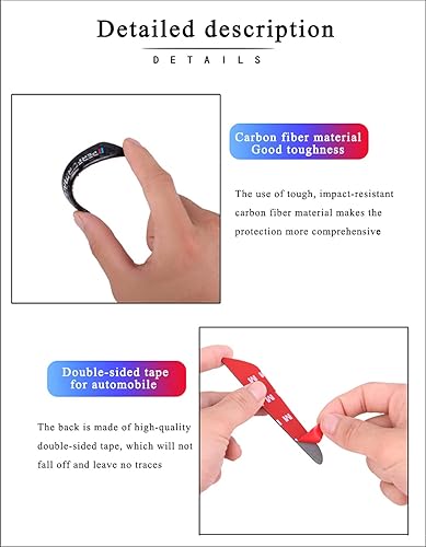 Miniatura 4 de Juego de 4 piezas de tiras protectoras de fibra de carbono para puertas de coche con rendimiento y decoración negra adecuada para BMW 1 2 3 4 5 6 7