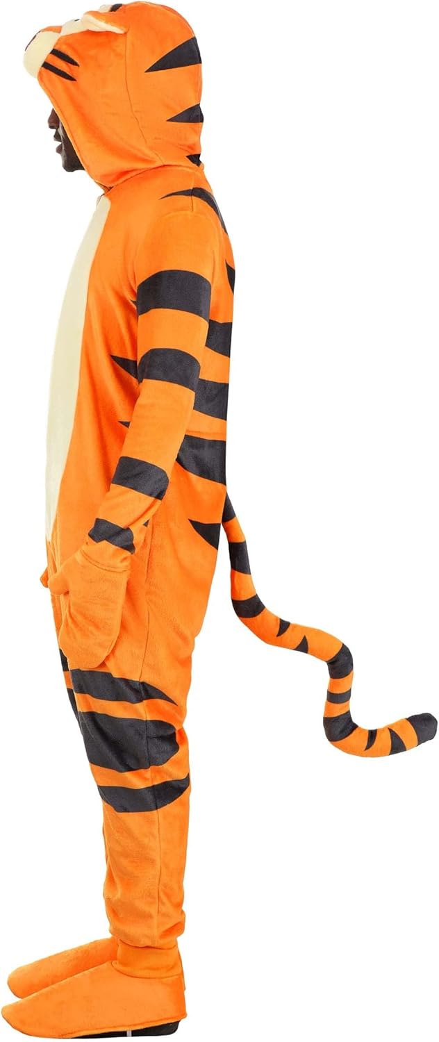 Disney's Winnie the Pooh Deluxe Tigger Dress for Adults, Tigger Hooded Onesie Outfit for Men and Women Halloween Costume