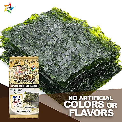 Kimnori Kwangcheonkim Seasoned Seaweed Snacks – 12 Individual Packs Sheets Premium Natural Roasted Laver Nori 4G 0.14 Ounce 김 のり 海苔 紫菜 #TOP4