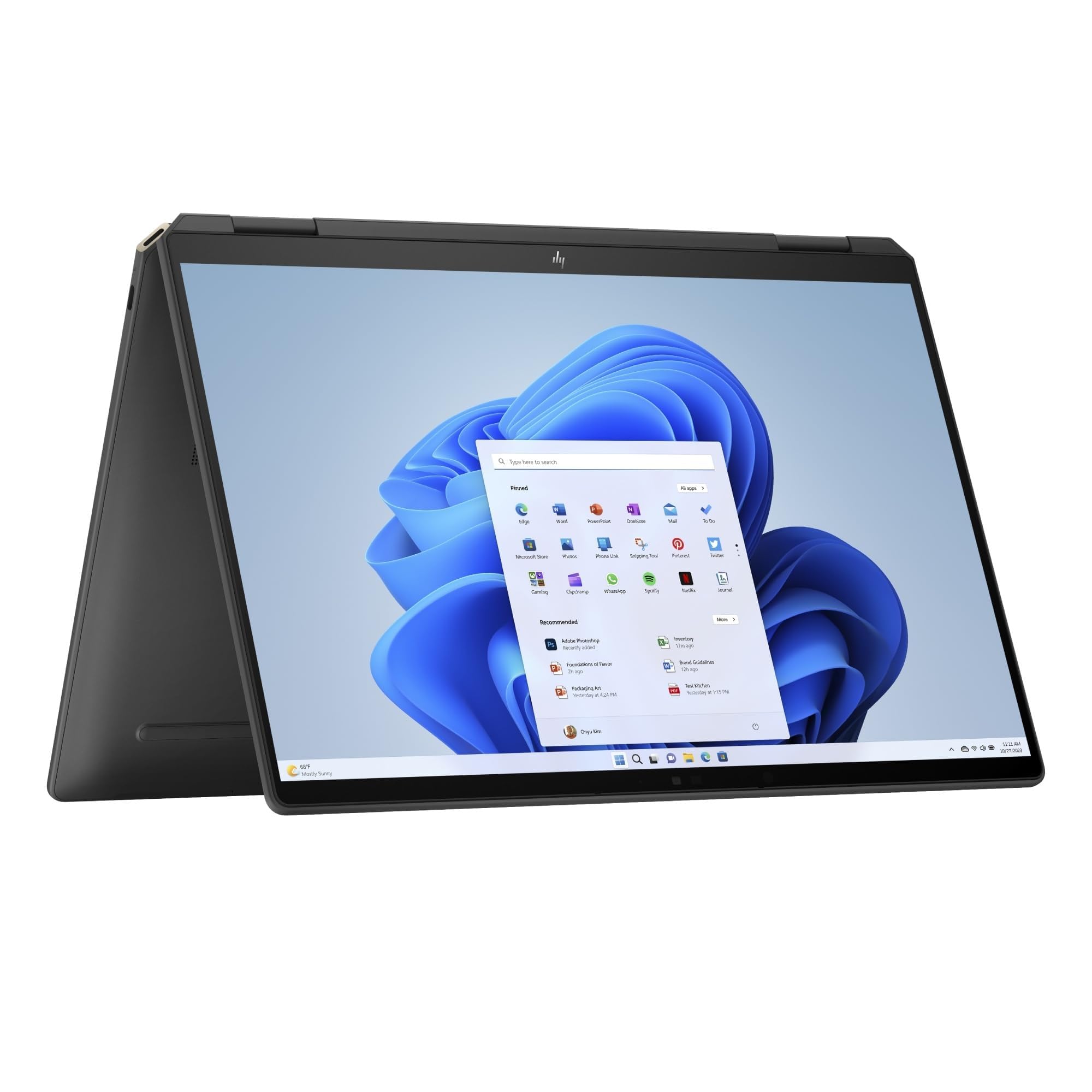 HP Spectre x360 14-eu0000sl Convertibile, Intel Core Ultra 5-125H, Intel Evo Edition, AI, RAM 16GB, SSD 1 TB, Display 13,5" Touch OLED 2.8K VRR 120Hz, Webcam 9 MP IR TNR, Windows 11, Nero