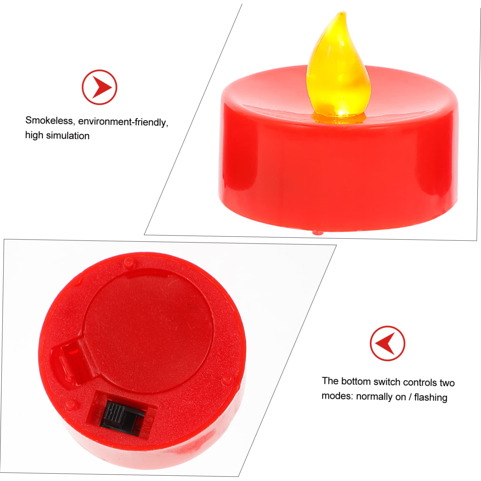DOITOOL 24 Lampade a Candela LED a Forma di Cuore senza Fiamma Piccole