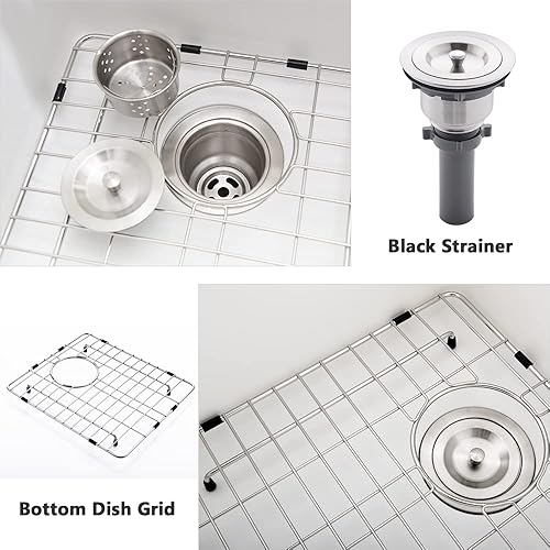 Miniatura 8 de Fregadero de barra de montaje inferior de 21 x 19 x 10 pulgadas, compuesto de cuarzo blanco, cuenco individual, drenaje rápido, incluye rejilla