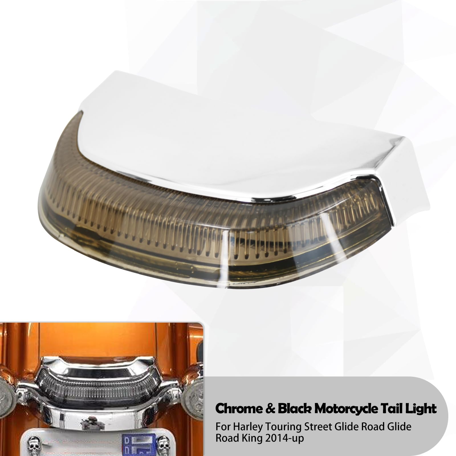 LOTFI Moto arrière feu stop LED télécommande feu arrière en cours d'exécution adapté for Harley Touring Street Glide spécial Road King FLHR 2014-Up