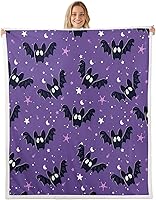Vista 10 de Manfei Manta metálica de Halloween con diseño de araña robótica metálica para decoración de habitación de niños, manta de tela de araña para sofá