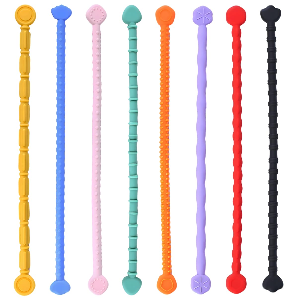 Silicone Fidget Toys Sensory Sticks, 8 PackTextured Calming Sensory Toys for Autism Anxiety Stress Relief