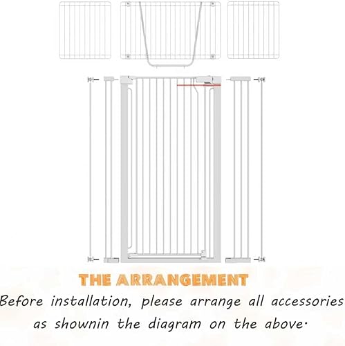 Miniatura 5 de Puerta extra alta para gatos de 71 pulgadas para puerta, puerta de 28.5-40.6 pulgadas de ancho con cierre automático, kit de montaje sin presión de