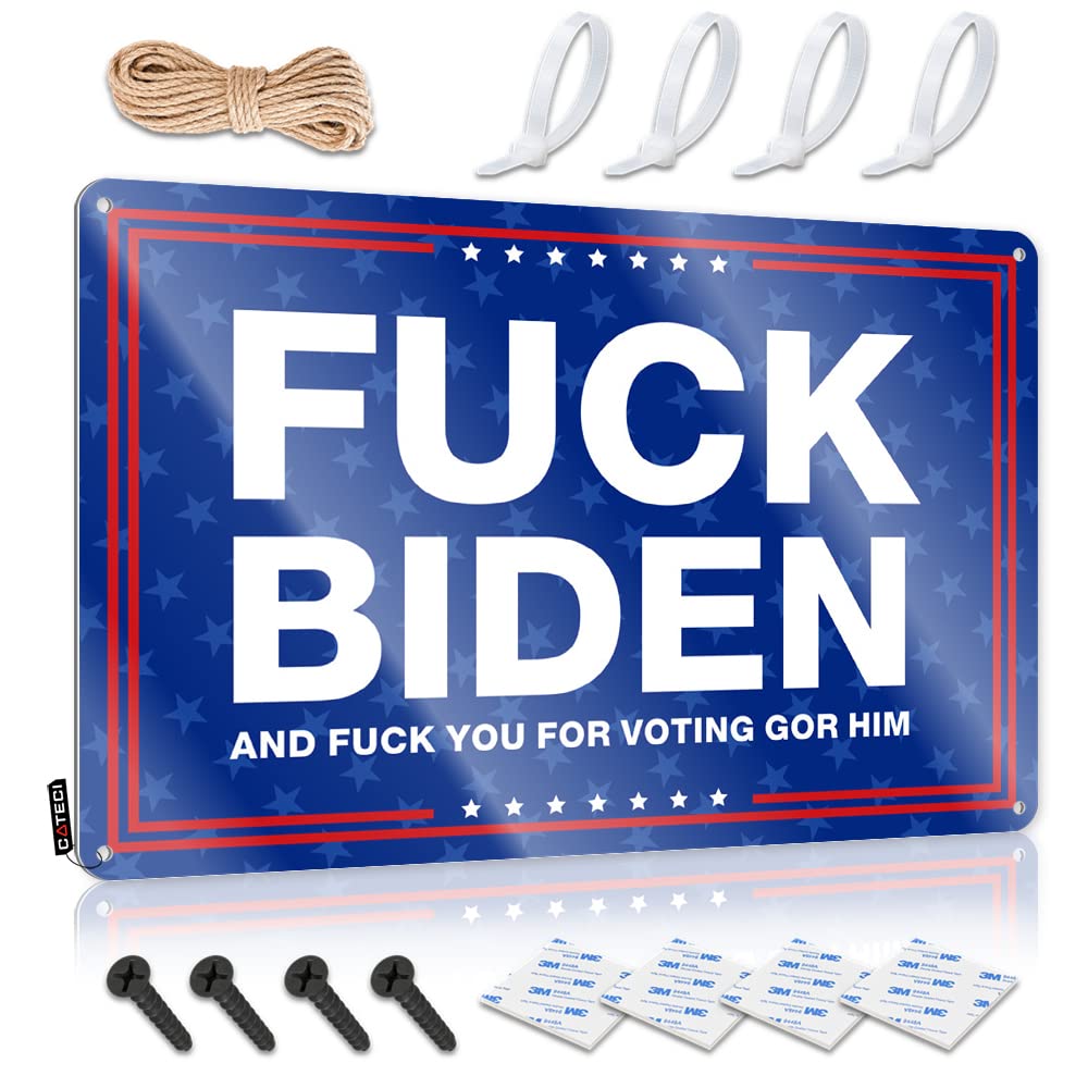 ZTBBDNQHA Home Bar Tin Sign f-k Biden Tin Sign Funny Saying Tin Signs Tin Bar Signs(20X30CM)