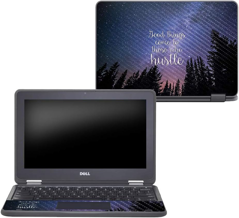 MightySkins Carbon Fiber Skin for Dell Chromebook 11" 3189 - Bonjour | Protective, Durable Textured Carbon Fiber Finish | Easy to Apply, Remove, and Change Styles | Made in The USA