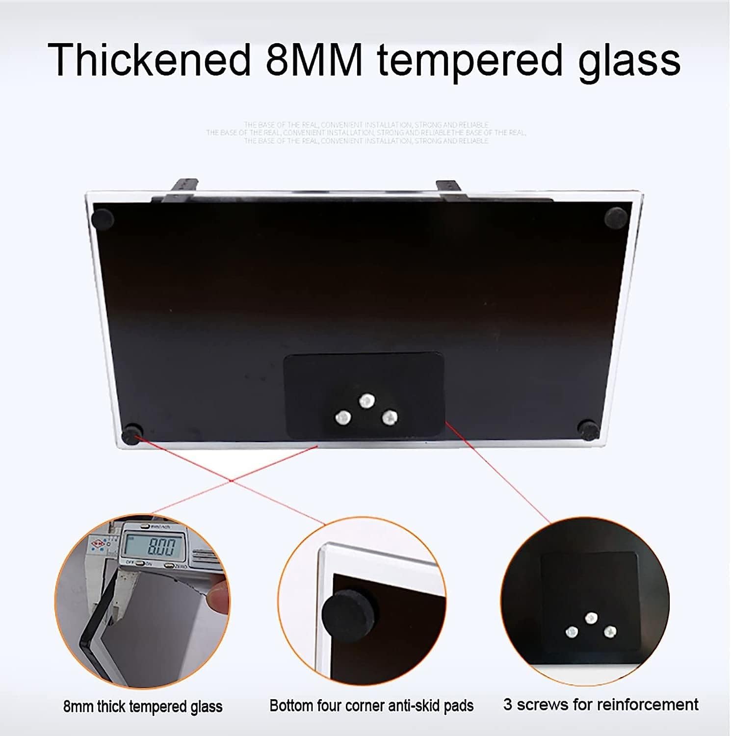 Table Top, Height Adjustable Tabletop TV Base with Tempered Glass Base, for Most 32 to 50 Inch LCD Flat Screen TV, Hold Up to 88lbs/40kg TV Mount