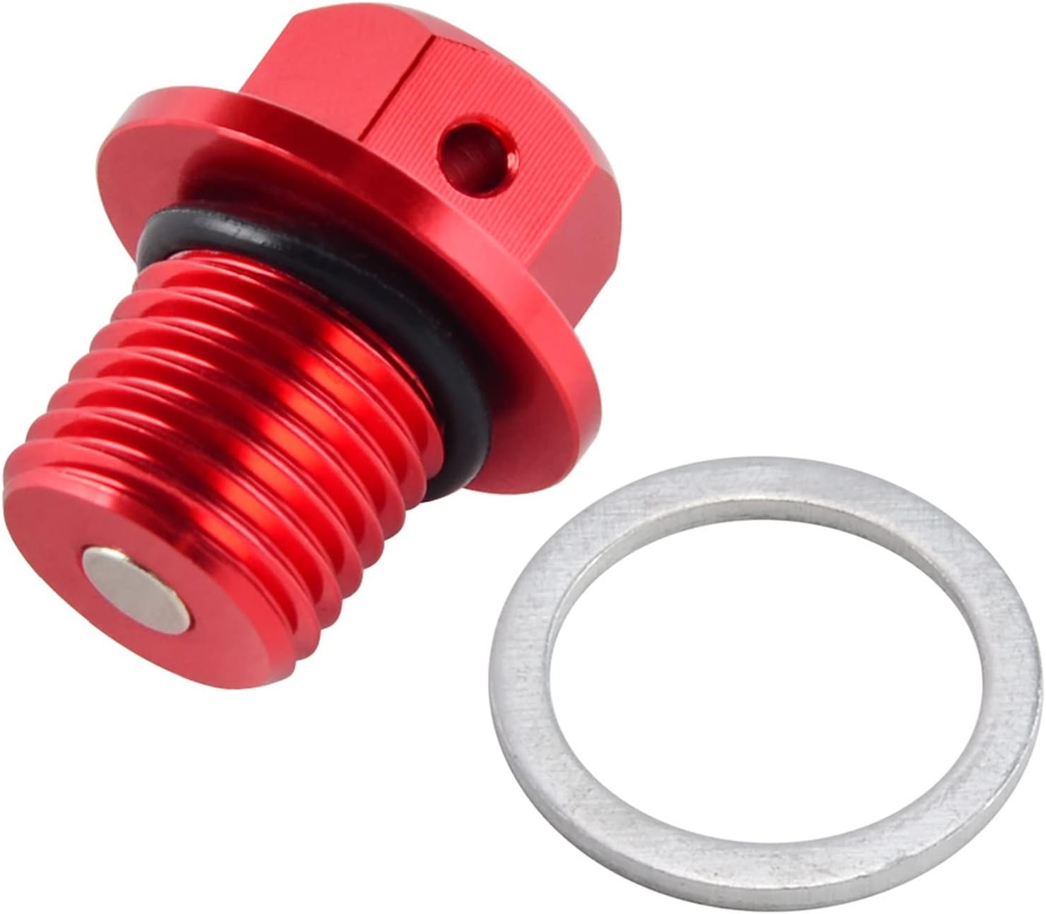 Tylny Kubek Oleju Motocykl M14xP1.5 Magnetyczny korek spustowy oleju Śruba do YH YZF-R7 2022(CZERWONY)