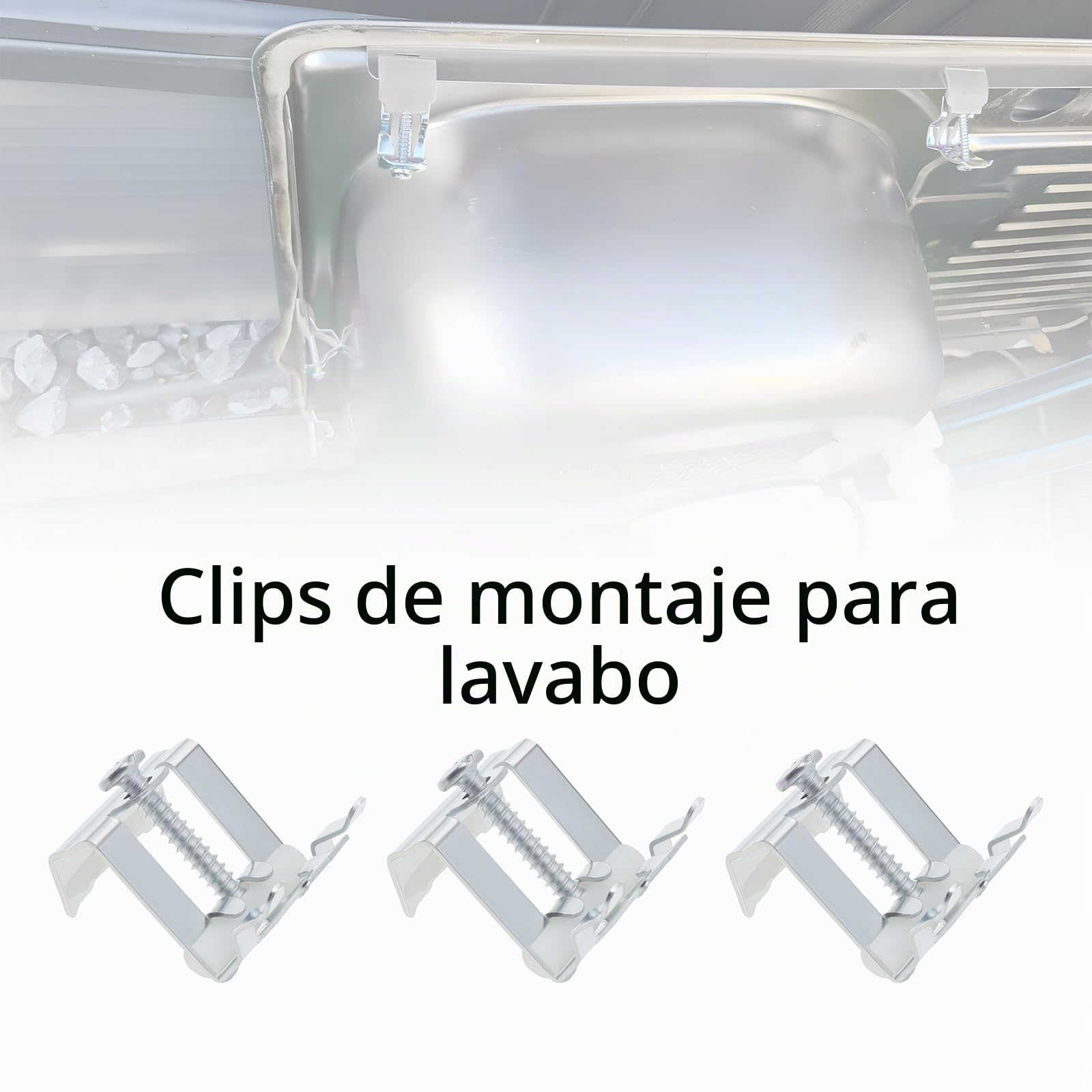 10 piezas de clips para fregadero de cocina, soportes de fijación para fregadero de cocina, clips de montaje para fregadero para cuarto de lavandería, fregadero de cocina, cuarto de ducha