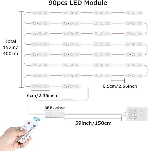 Miniatura 8 de Kintion Luces LED de espejo de tocador estilo Hollywood, LED blanco ultra brillante de 9.8 pies, impermeable IP65 para espejo de baño, 3 modos,