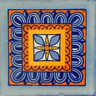Color y Tradicion Talavera Mexican Hand Painted Tiles Box of 100